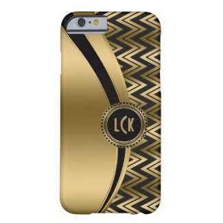Modern Black & Gold Geometric Zigzag Chevron 2a Barely There iPhone 6 Case