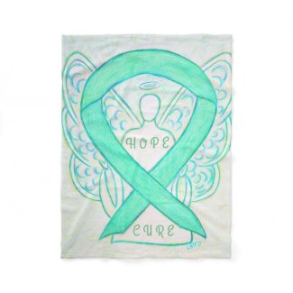 Jade Awareness Ribbon Angel Hope Cure Blanket