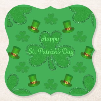 Happy St. Patrick's Day Bracket  Paper Coasters