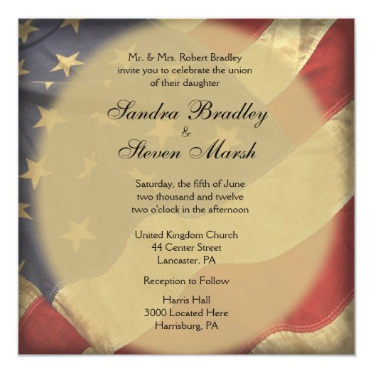 American Flag Wedding Invitations