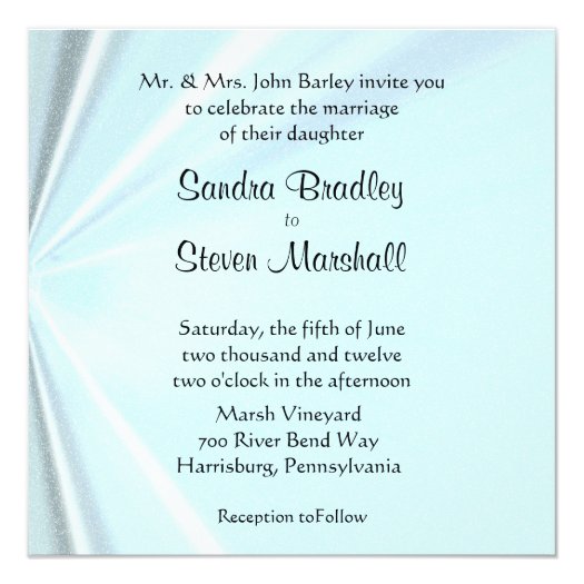 Baby Blue Satin Wedding Invitations