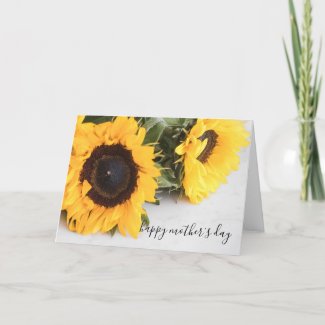 sunflower hand lettering calligraphy mother's day holiday card