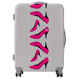 Hot Pink High Heels Pattern Girly Suitcase