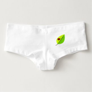 Ladybug On Leaf Ladies Undergarment Hot Shorts
