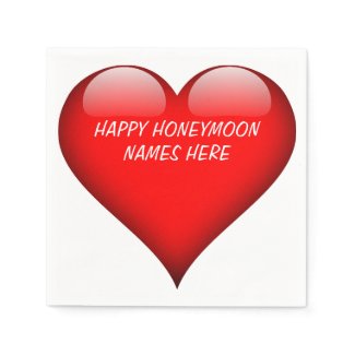 Happy Honeymoon Personalized Paper Napkin