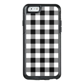 Customizable Black and White Buffalo Plaid OtterBox Defender iPhone Case