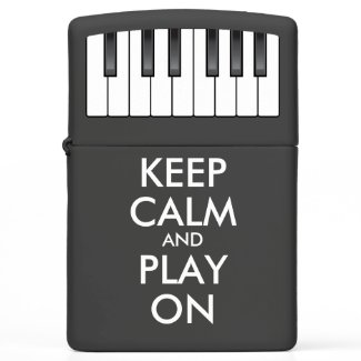 Personalized KEEP CALM and PLAY ON -Keyboard piano Zippo Lighter