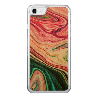 Colorful Marbleized Pattern Carved iPhone 7 Case