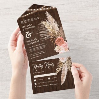Shop All-In-One Rustic Wedding Invitations