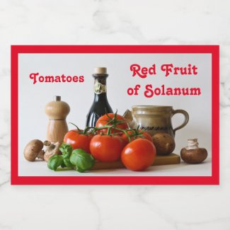 Tomato Red Fruit of Solamun Food Jar Label