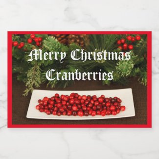 Christmas Cranberries Food Jar Label