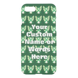 Green Angel Awareness Ribbon Custom iPhone Case