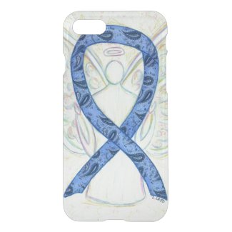 Blue Paisley Awareness Ribbon Angel iPhone 7 Case