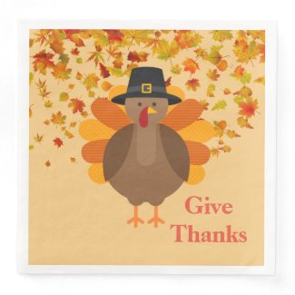 Thanksgiving Turkey Paper Napkins/Standard Dinner Paper Dinner Napkins