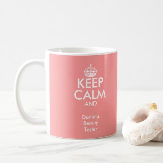 Coral pink KeepCalm Mugs | Personalizable template