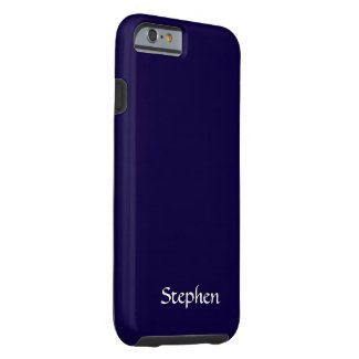 Solid Navy Blue Personalized Tough iPhone 6 Case