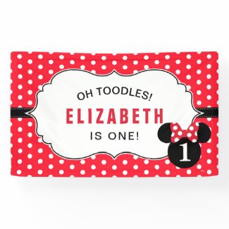 Minnie Mouse | Red & White Polka Dot Birthday Banner