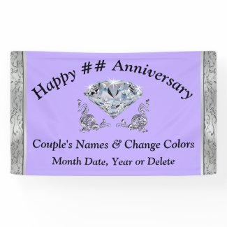 Diamond Anniversary Banners Personalized Your Text