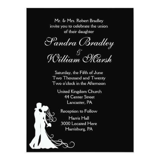 Bride and Groom Black and White Card
