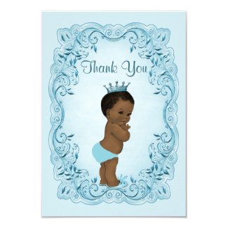 Personalized Ethnic Prince Baby Shower Thank You Card