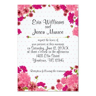 Pink Floral Wedding Invitation