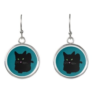 Custom Color Black Cat Earrings