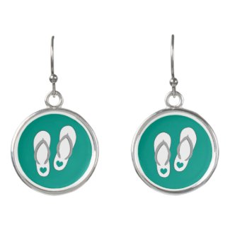 Cute custom color beach flip flops drop earrings