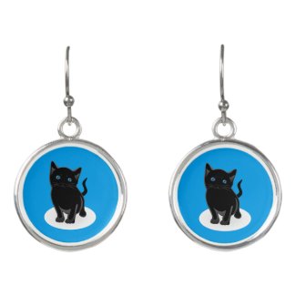 Black Kitten Earrings