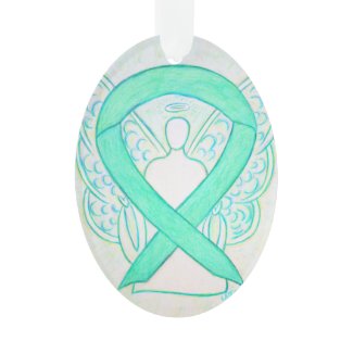 Jade Green Awareness Ribbon Angel Ornament