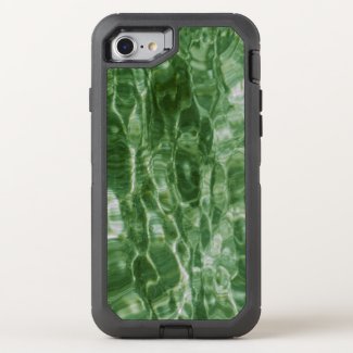 Faux Green Marble Abstract Water Photo OtterBox Defender iPhone 7 Case