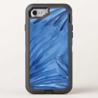 Abstract Blue Painted Rays OtterBox Defender iPhone 7 Case