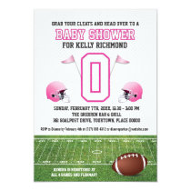 Pink Football Baby Shower Card