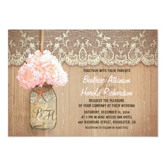 Pink Hydrangea Wedding Invitation