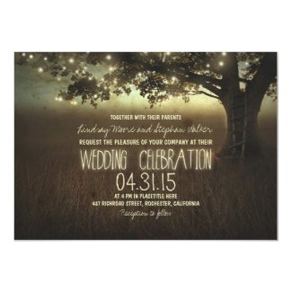 Rustic Garden Tree Wedding Invitation