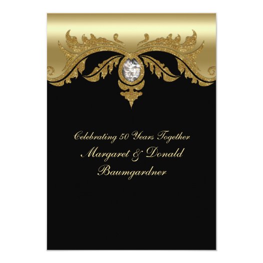 Vintage 50th Golden Wedding Anniversary Invitation