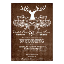 Rustic Antler Wedding Invitations 