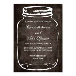 Rustic Mason jar Wedding Invitations 