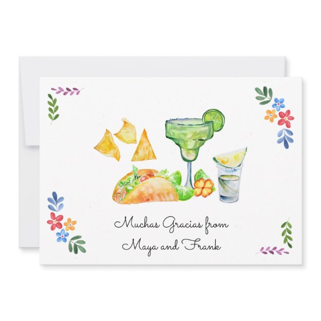 Fiesta Wedding | Tacos and Tequila Thank You Card