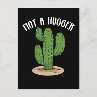 Not A Hugger Botanical Cactus Funny Introvert Postcard