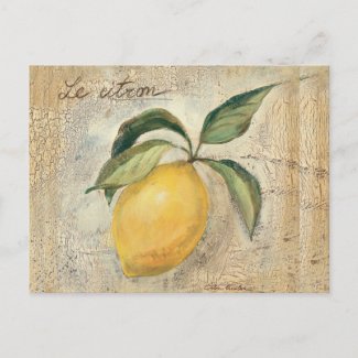 A Yellow Lemon Fruit Postcard