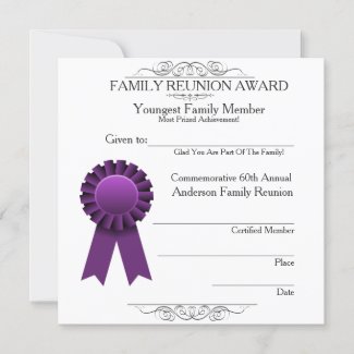 Ribbon Youngest Family Reunion Awards Template
