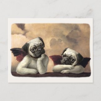 Angelic Pug Cherub Gift Items Postcard