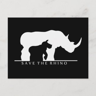 Save The Rhino Postcard