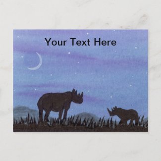 Rhinos Postcard