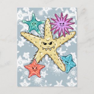Funny Starfish with a smirk collection Postcard