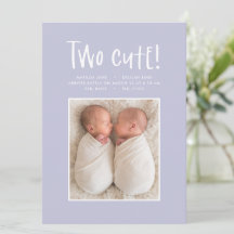 Twins Birth Announcement Cards