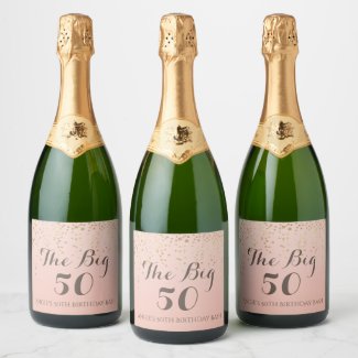 50th birthday champagne labels