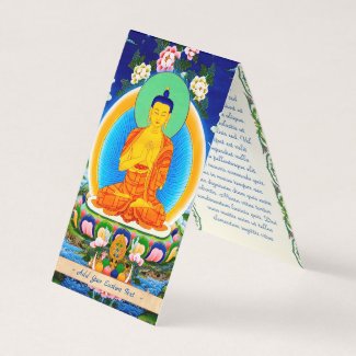 Cool tibetan thangka green tara god tattoo vibrant business card