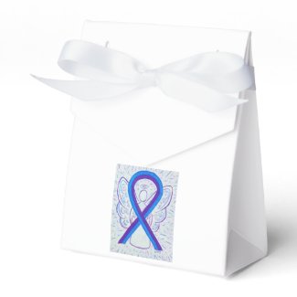 Blue and Purple Awareness Ribbon Party Favor Boxes