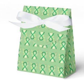 Green Awareness Ribbon Angel Party Favor Boxes